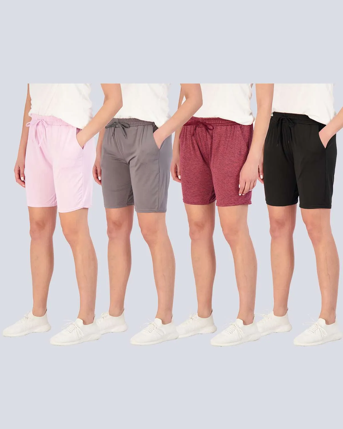 4 Pack: Womens Dry-Fit 7 Bermuda Shorts