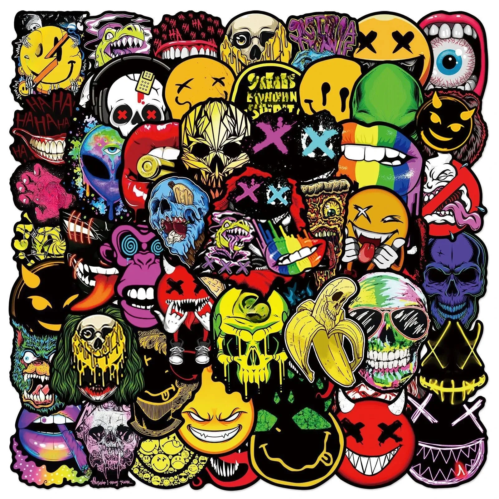 50Pcs Cool Horror Skull Stickers