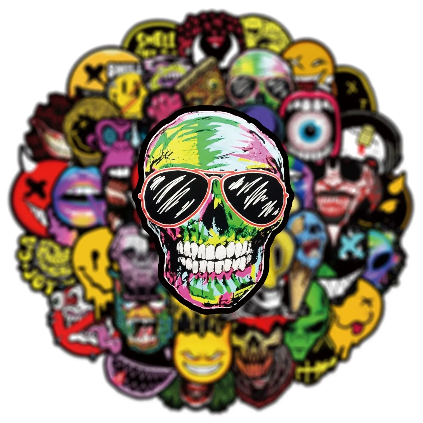 50Pcs Cool Horror Skull Stickers