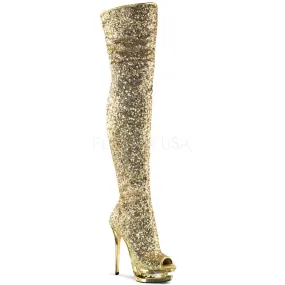 6 Inch Heel BLONDIE-R-3011 Gold Sequins