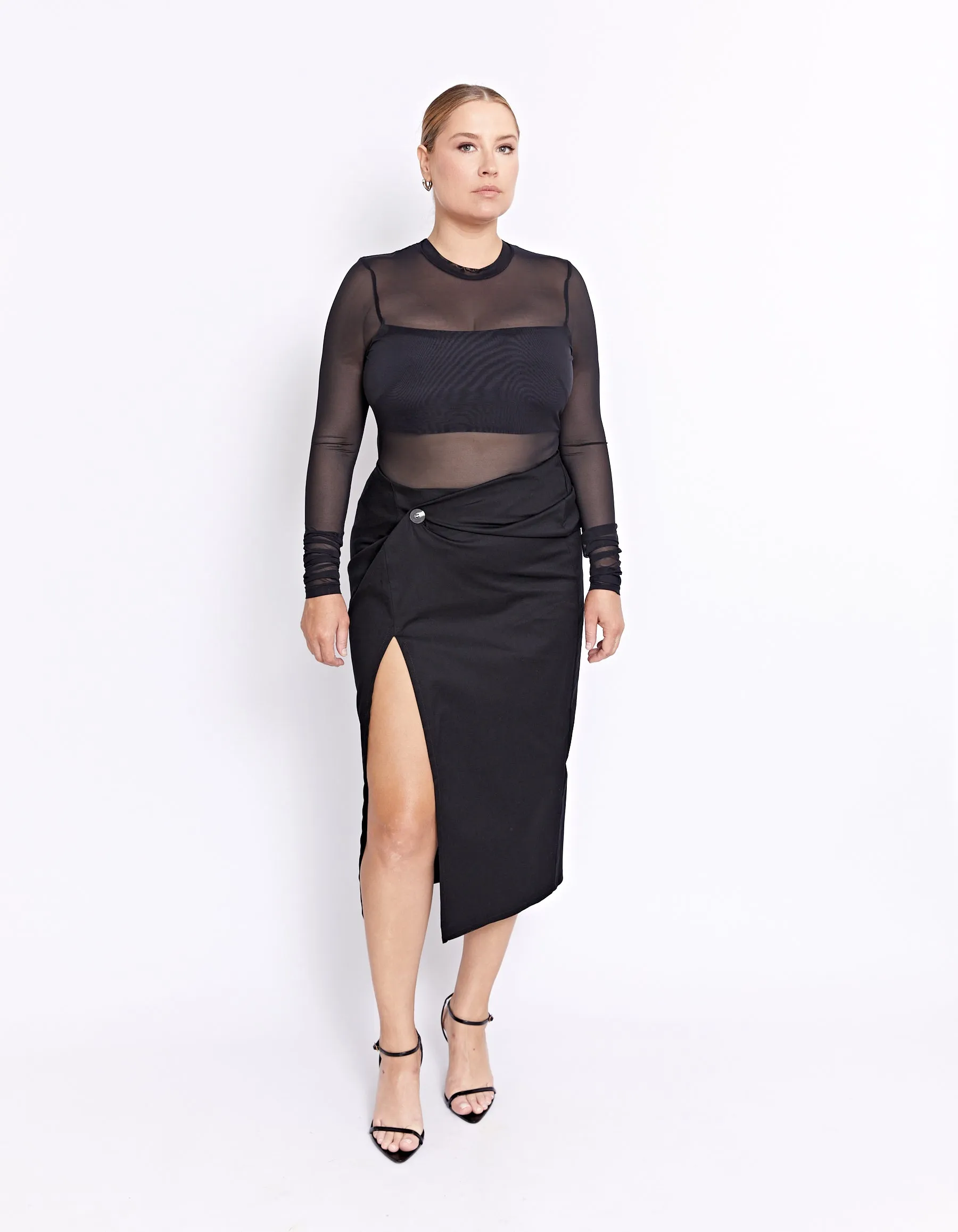 ADELLA MESH TOP | BLACK