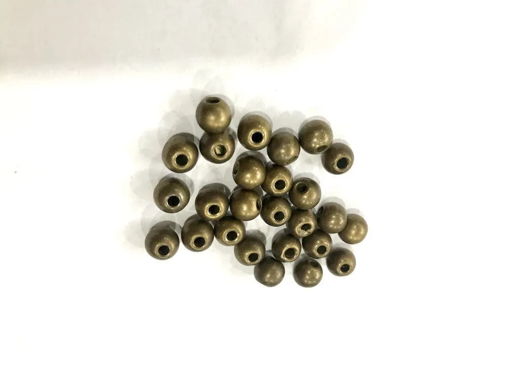 Antique Golden Spherical Plastic Beads