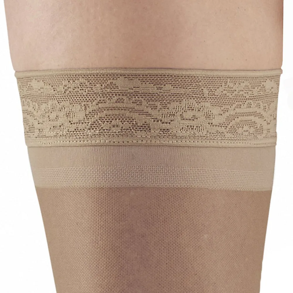 AW Style 48 Sheer Support Open Toe Thigh Highs w/Top Band - 20-30 mmHg