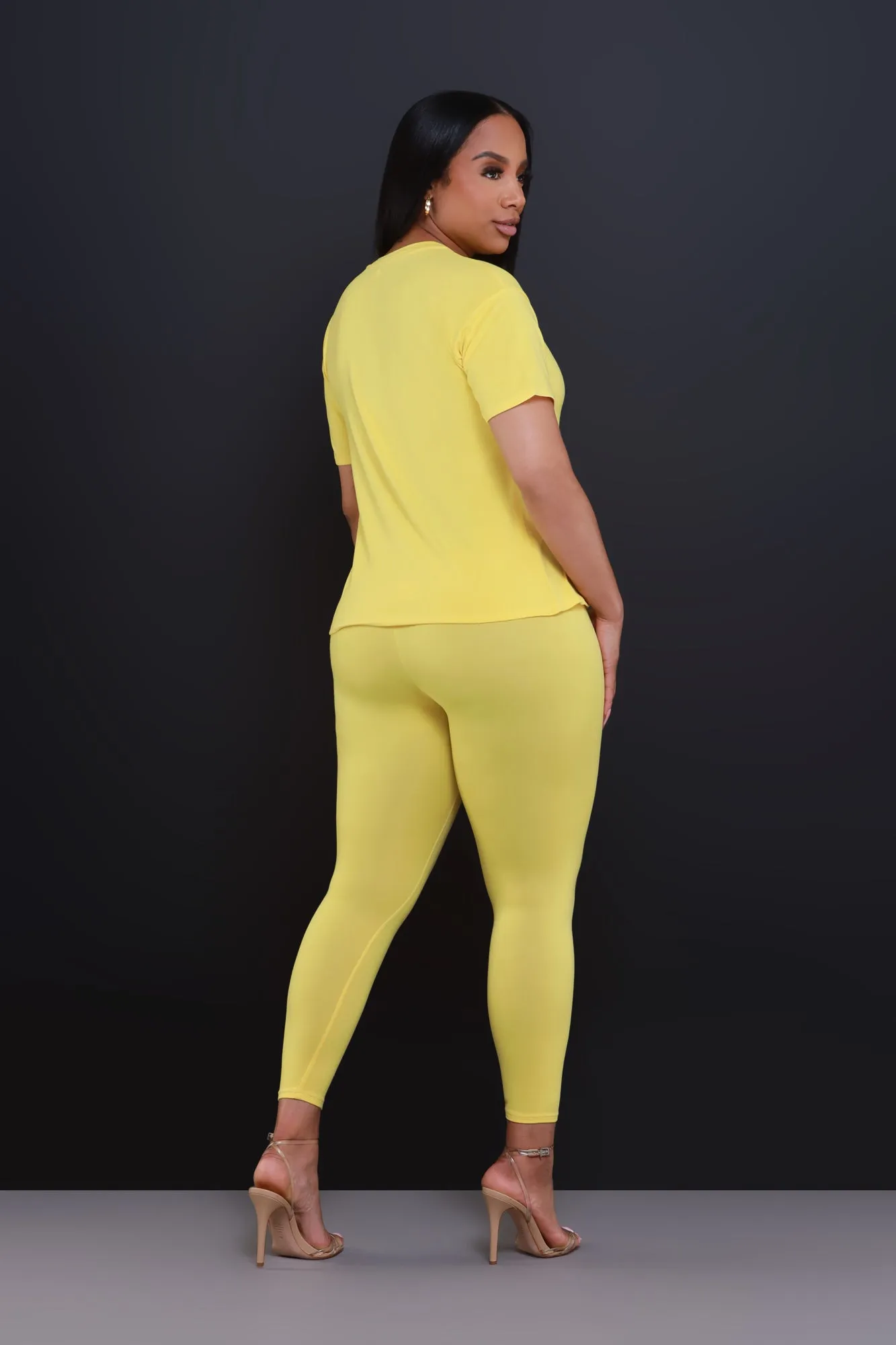 Be Great Short Sleeve Legging Set - Yellow