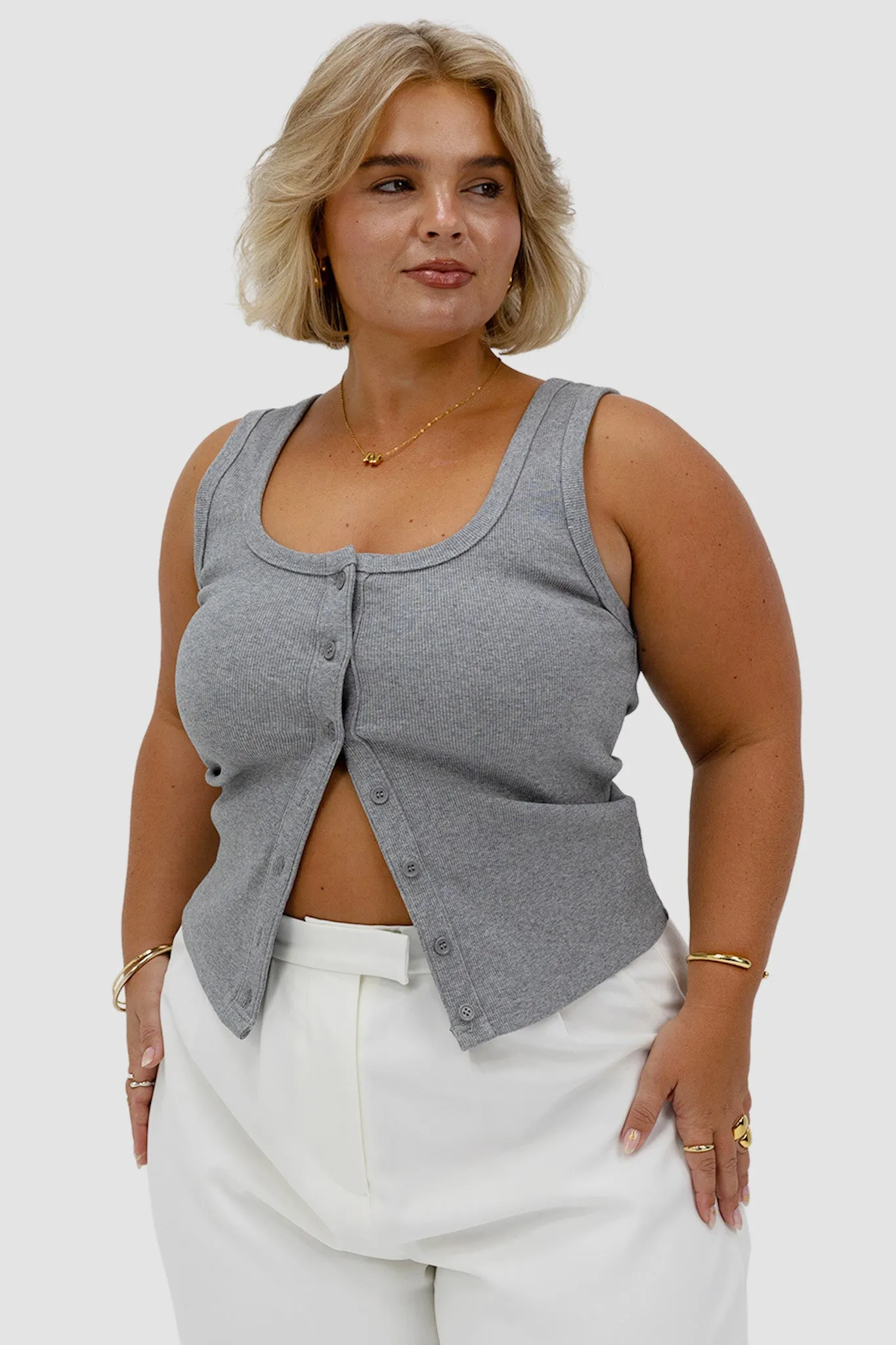 BECKER TOP GREY MARLE