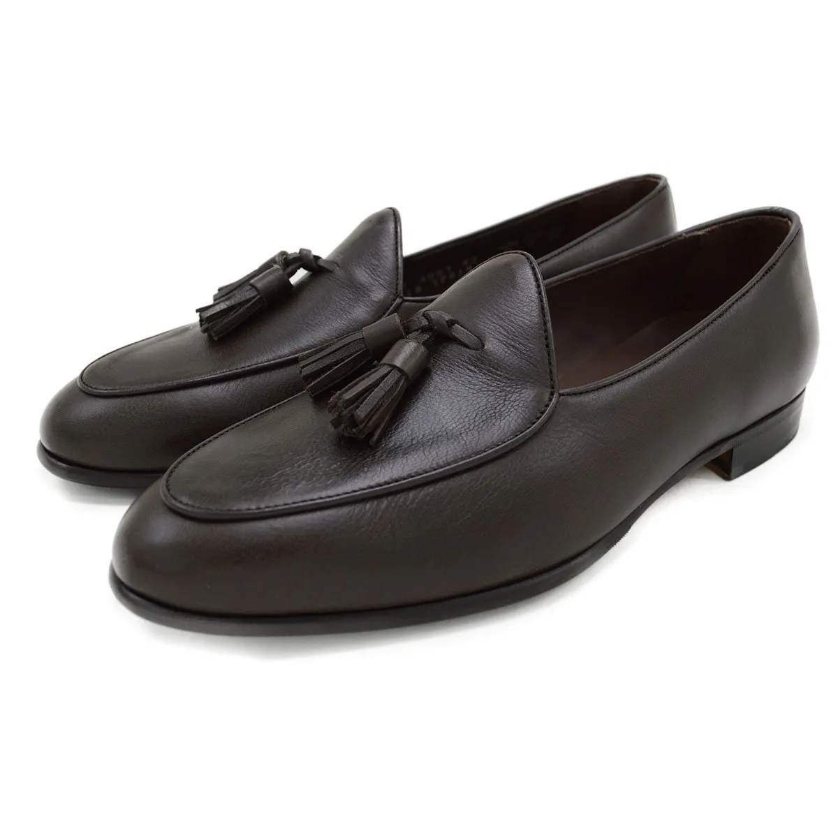 Berwick 1707 Tassel Belgian Loafer (4951) -Dark Brown Deerskin