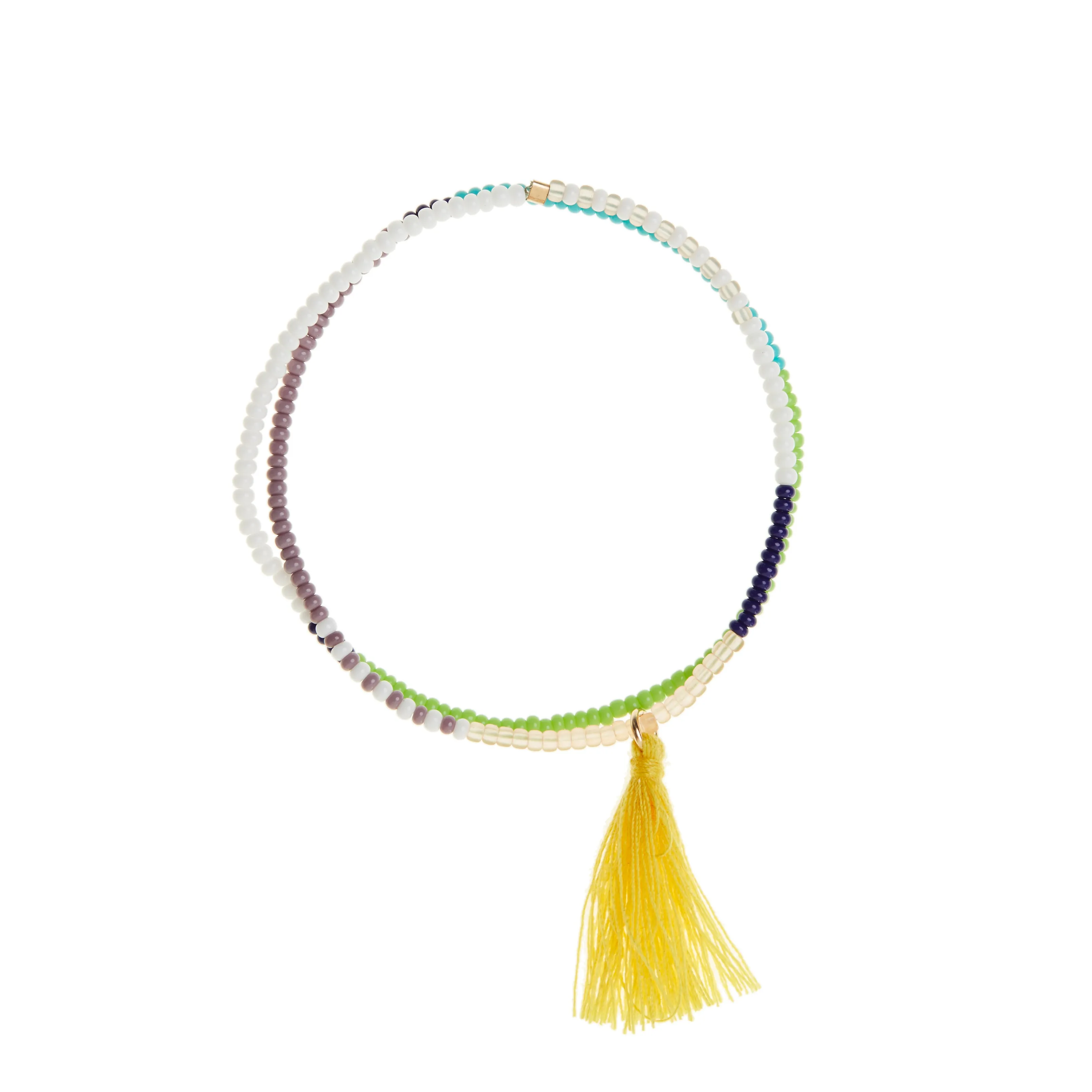 Elastic Tassel Wrap Bracelet - LIME