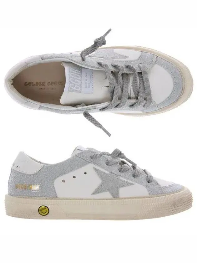 Kids Silver Star Low Top Sneakers White Grey