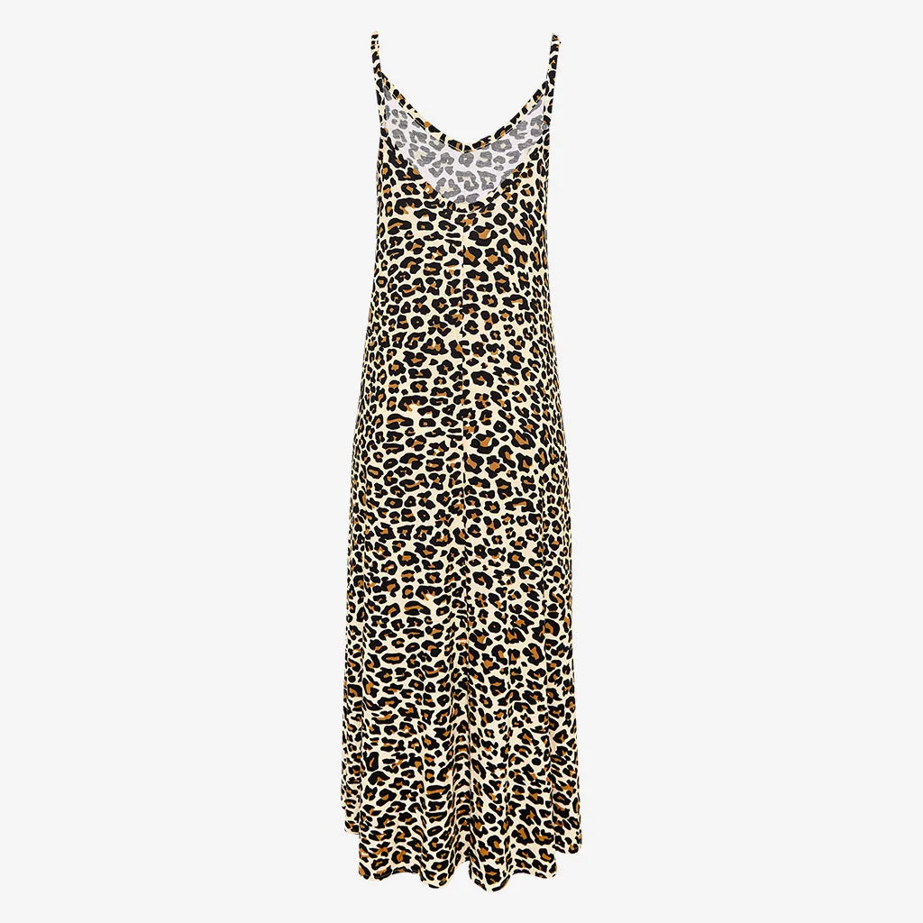 Lana Leopard Tan Women's Sleeveless Maxi Dress