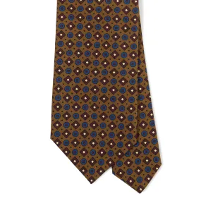 Madder Silk Geometric Print Tipped Tie