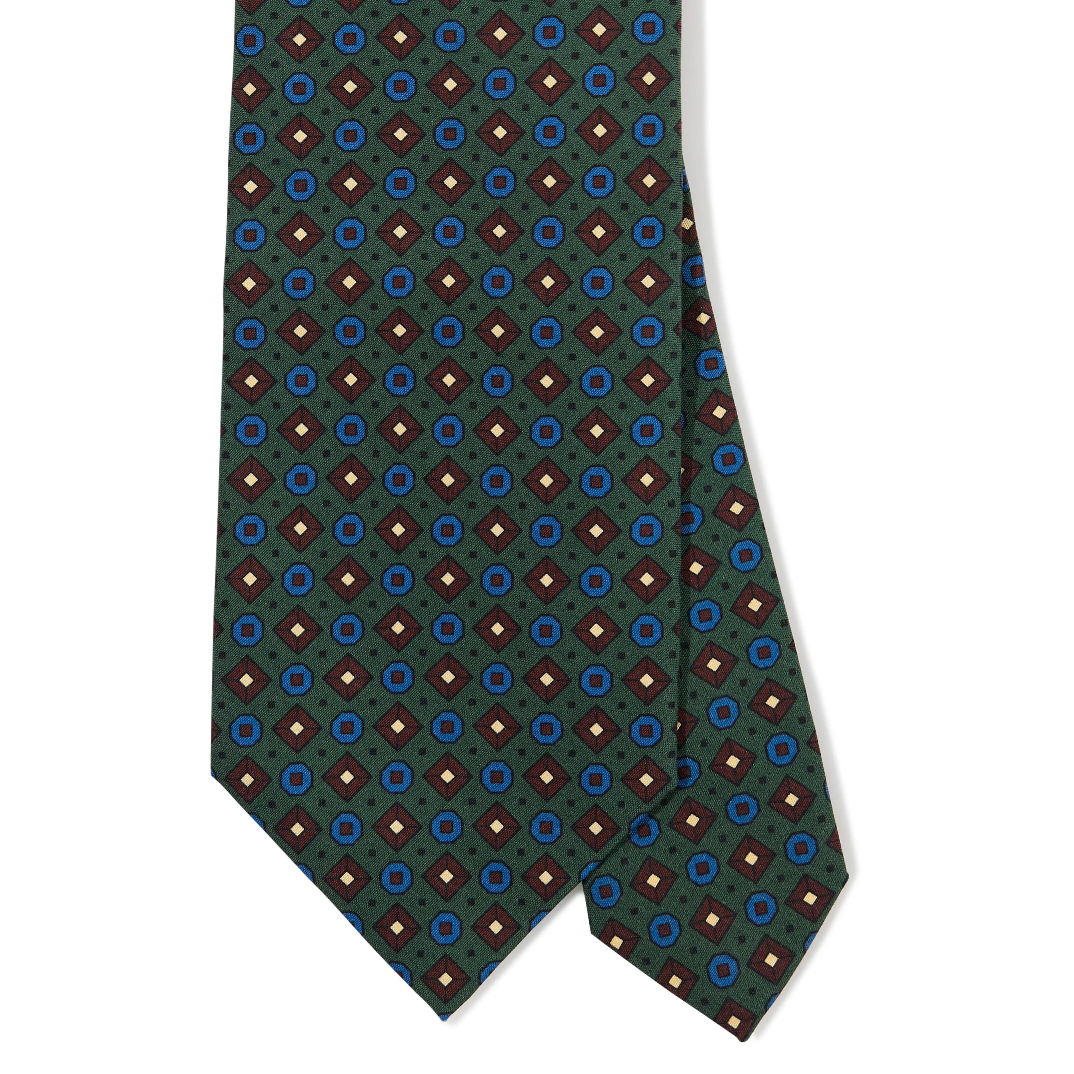 Madder Silk Geometric Print Tipped Tie