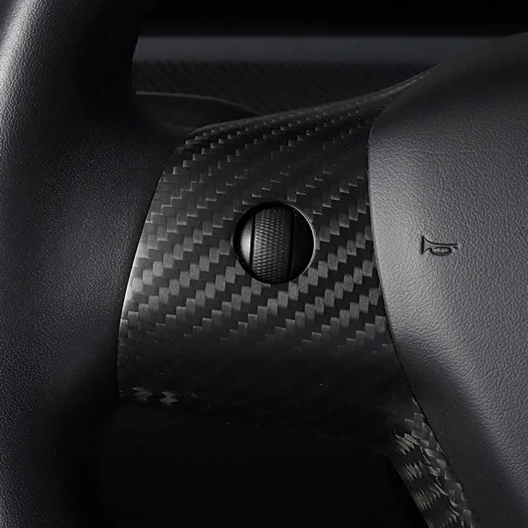 Model 3 / Y Steering Wheel Patch - Carbon Fiber Interior Mods