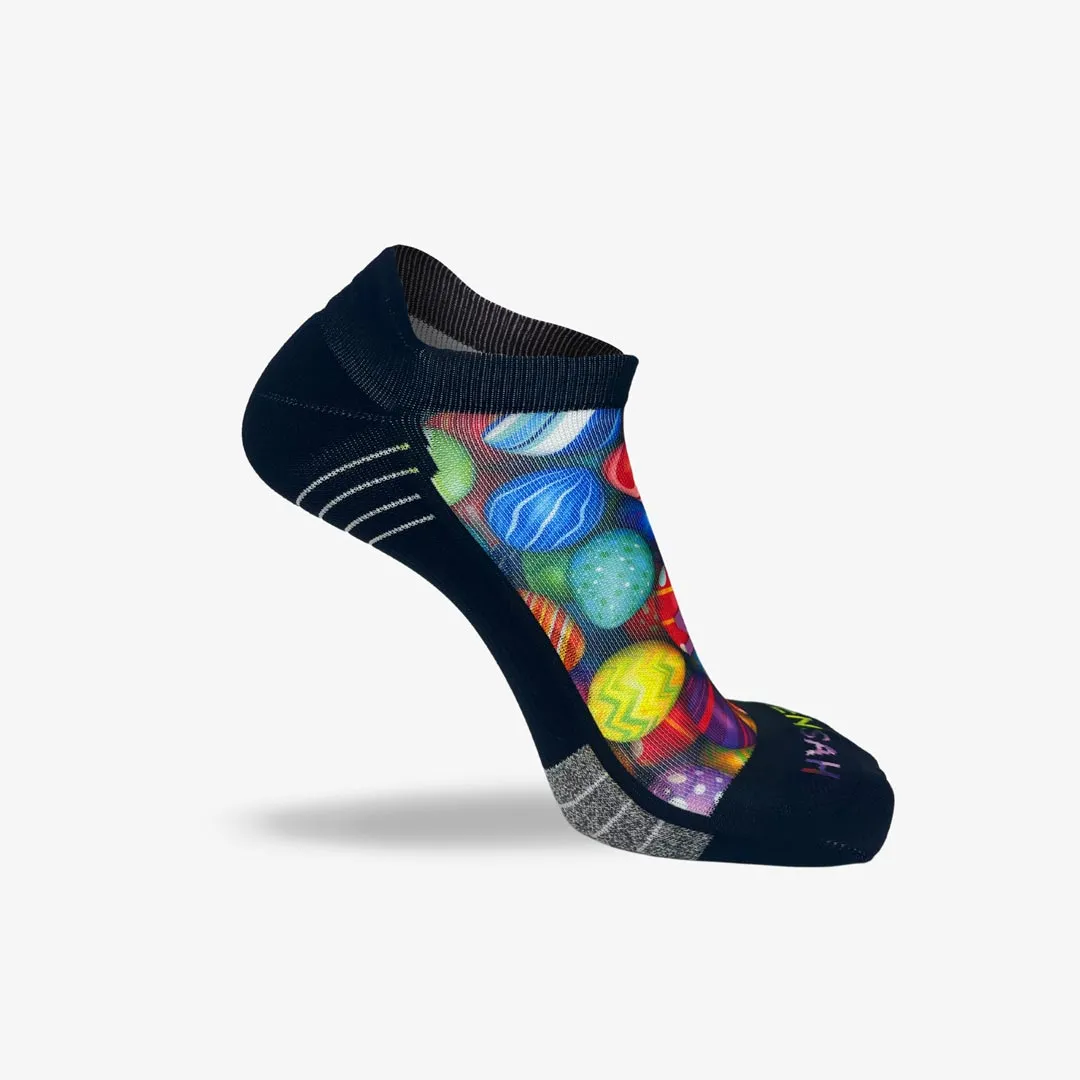 Multi-Colored Eggs Running Socks (No Show)