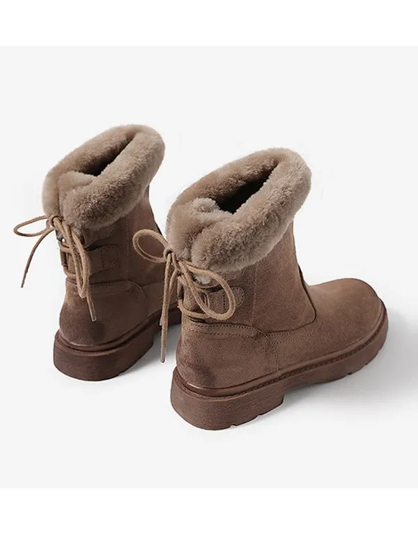 OBIONO Suede Plush Winter Snow Boots