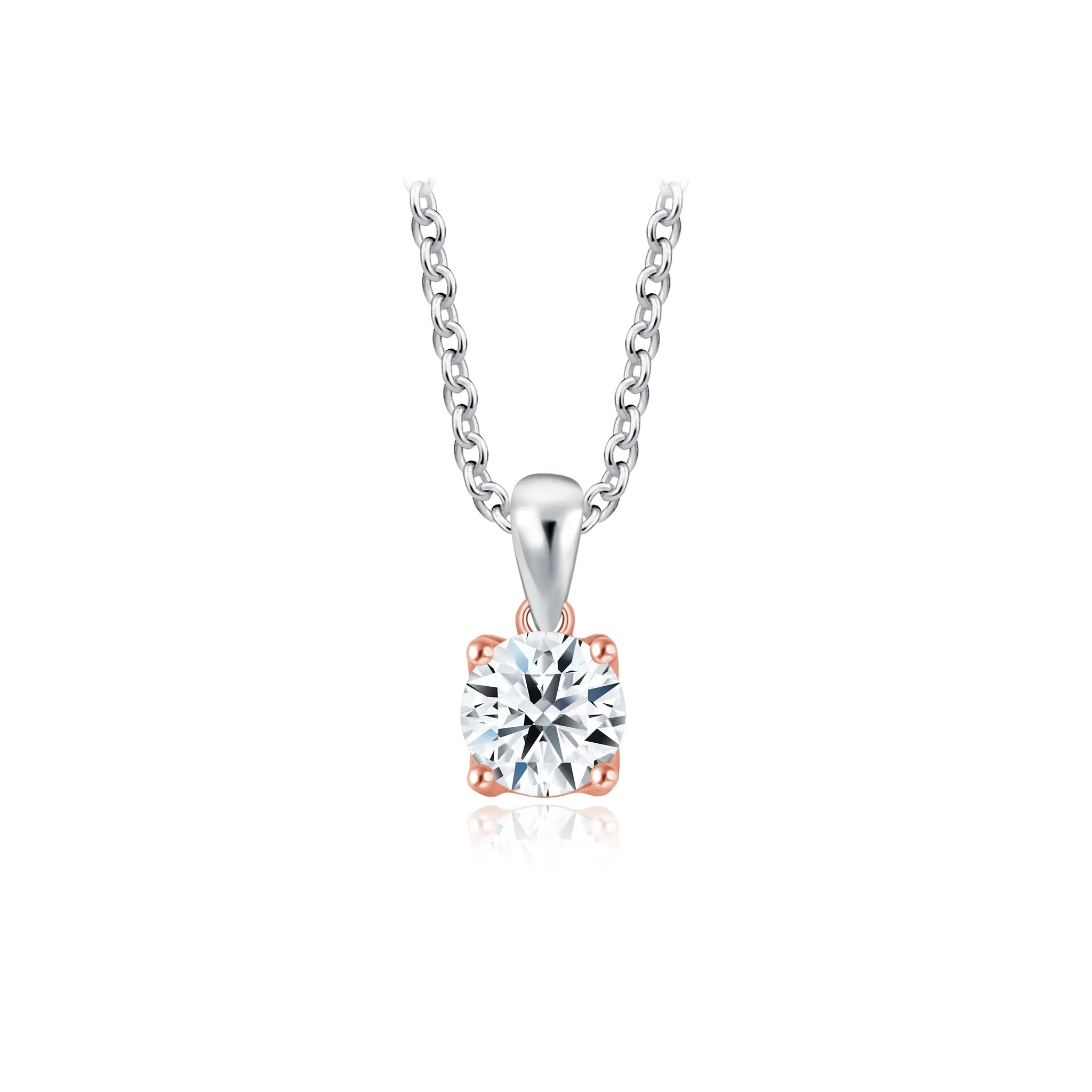 Rosetta Solitaire Diamond Pendant