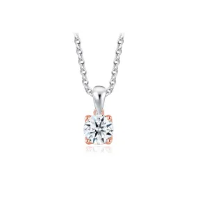 Rosetta Solitaire Diamond Pendant