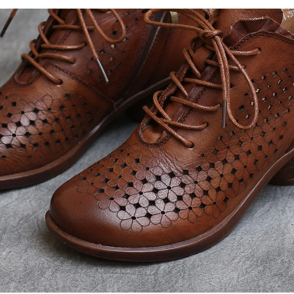 Spring Retro Comfortable Lace-up Chunky Shoes