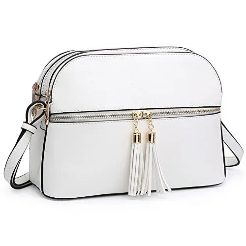 Tassel Front Zipper Crossbody Bag