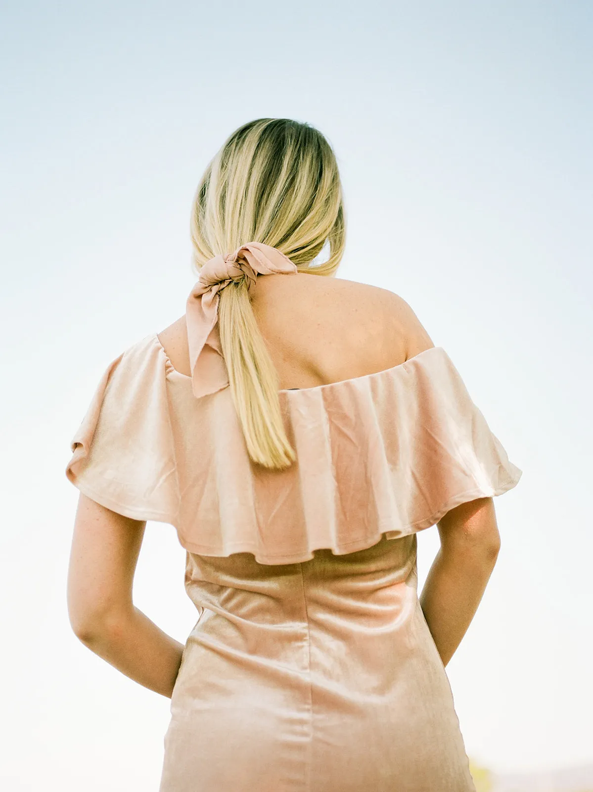 'The Hankie' Washable Silk Scarf in Peach