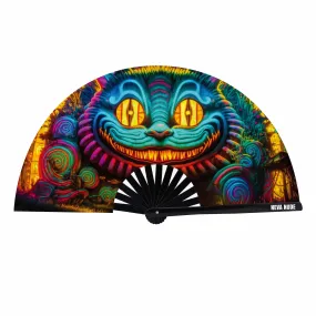 We're All Mad Here Blacklight Large Folding Fan