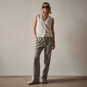 Wide Leg Corduroy Pant - Concrete Pigment